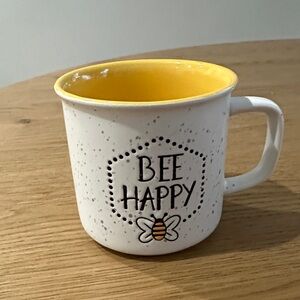Bee Happy White and Yellow Mug